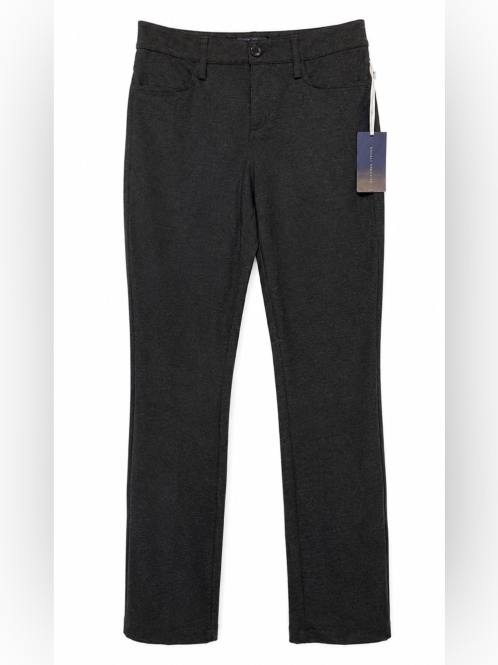 NYDJ Samantha Slim Ponte Sz 4 Heathered Gray High Rise Stretch Pants #11540 NWT